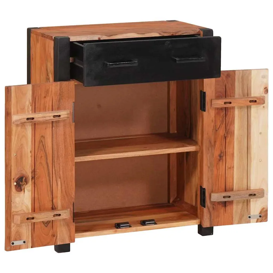 Buffet 2 pcs Marron 110 x 30 x 75 cm Bois d'Acacia Massif - 4