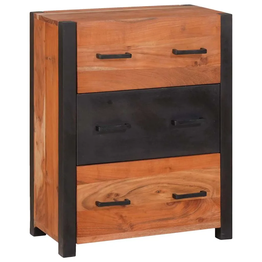 Buffet 3 pcs Marron 110 x 30 x 75 cm Bois d'Acacia Massif - 2