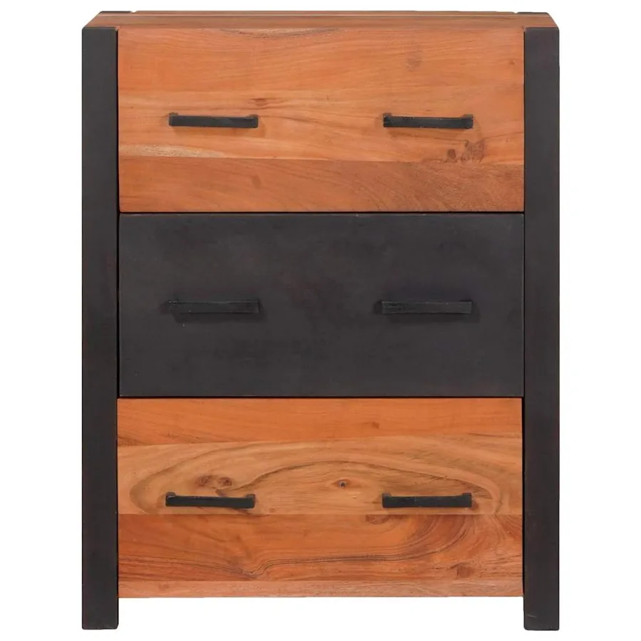 Buffet 3 pcs Marron 110 x 30 x 75 cm Bois d'Acacia Massif - 4
