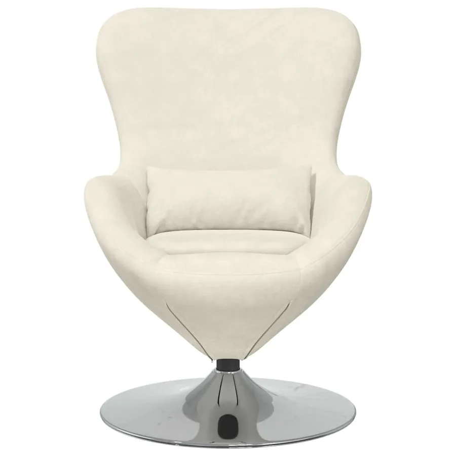 Fauteuil œuf Crème Velours - 4