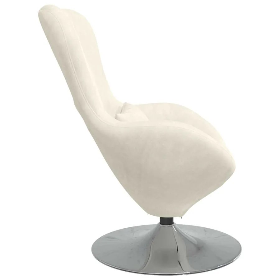 Fauteuil œuf Crème Velours - 5
