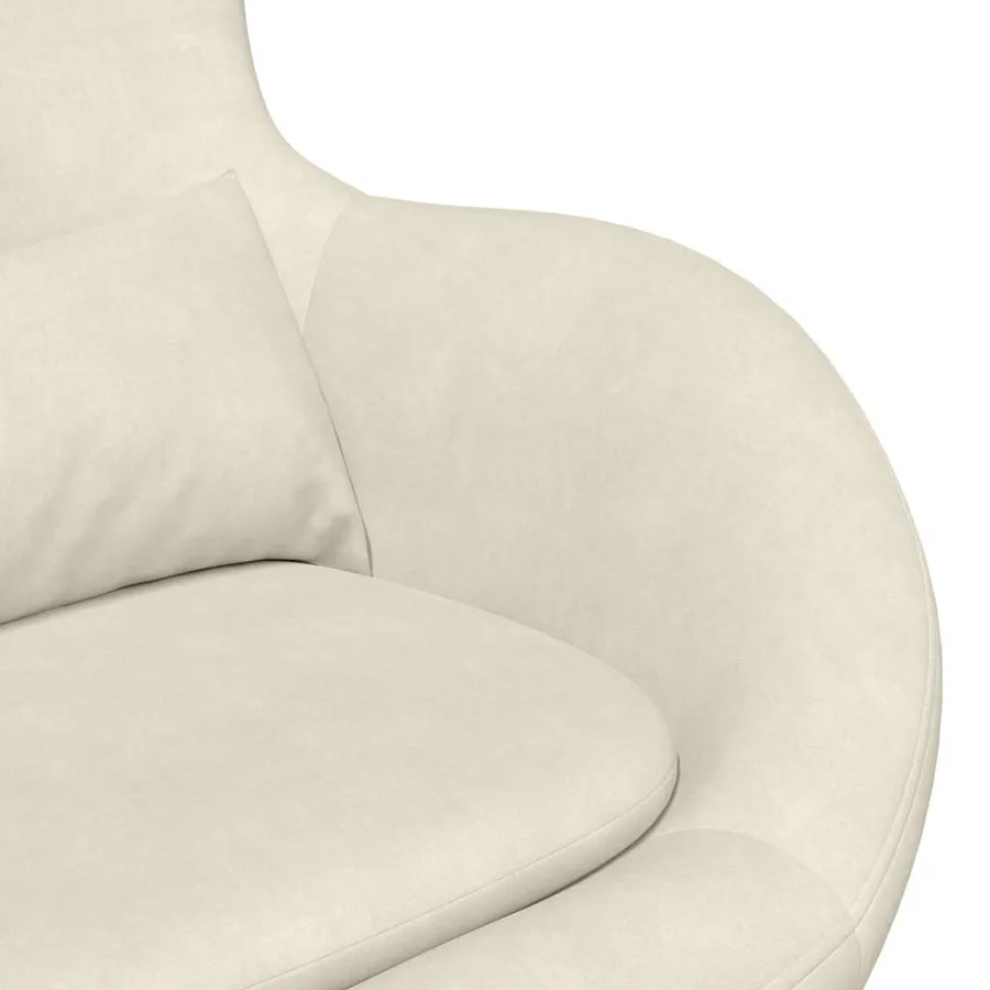 Fauteuil œuf Crème Velours - 7
