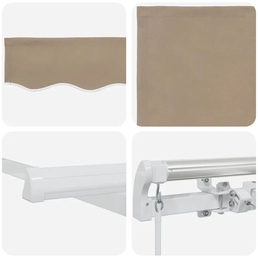 Auvent rétractable Beige 400 × 300 cm Polyester et Aluminium - 4