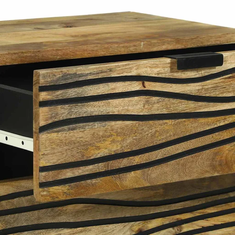 Table de chevet Naturel 50 x 33 x 62 cm Bois d'ingénierie - 7