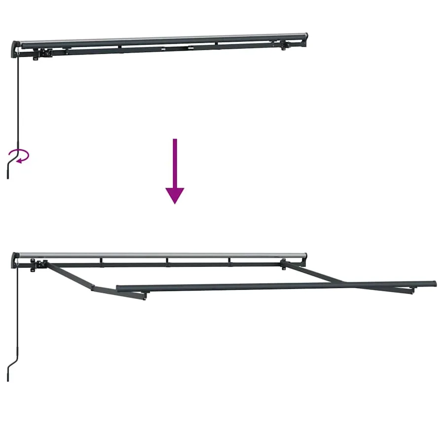 Cadre d'auvent Anthracite 3 x 2 m Métal - 9