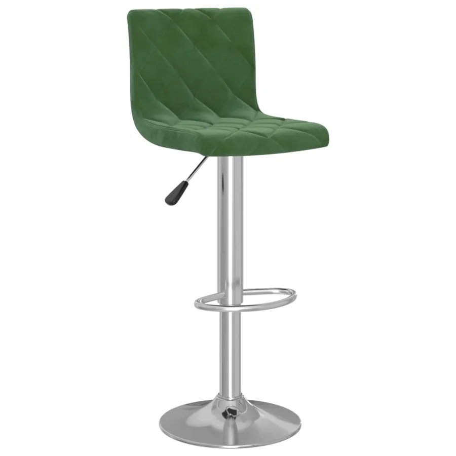 Tabourets de bar lot de 2 vert foncé velours - 3