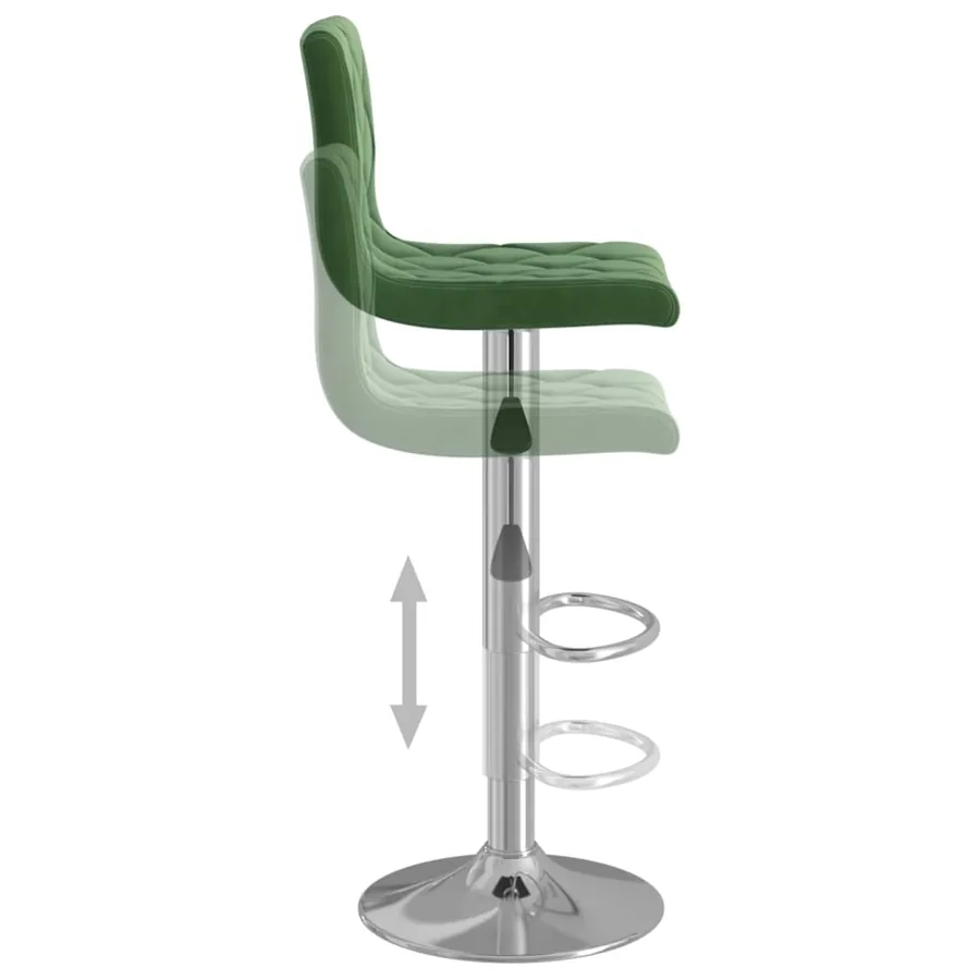Tabourets de bar lot de 2 vert foncé velours - 7