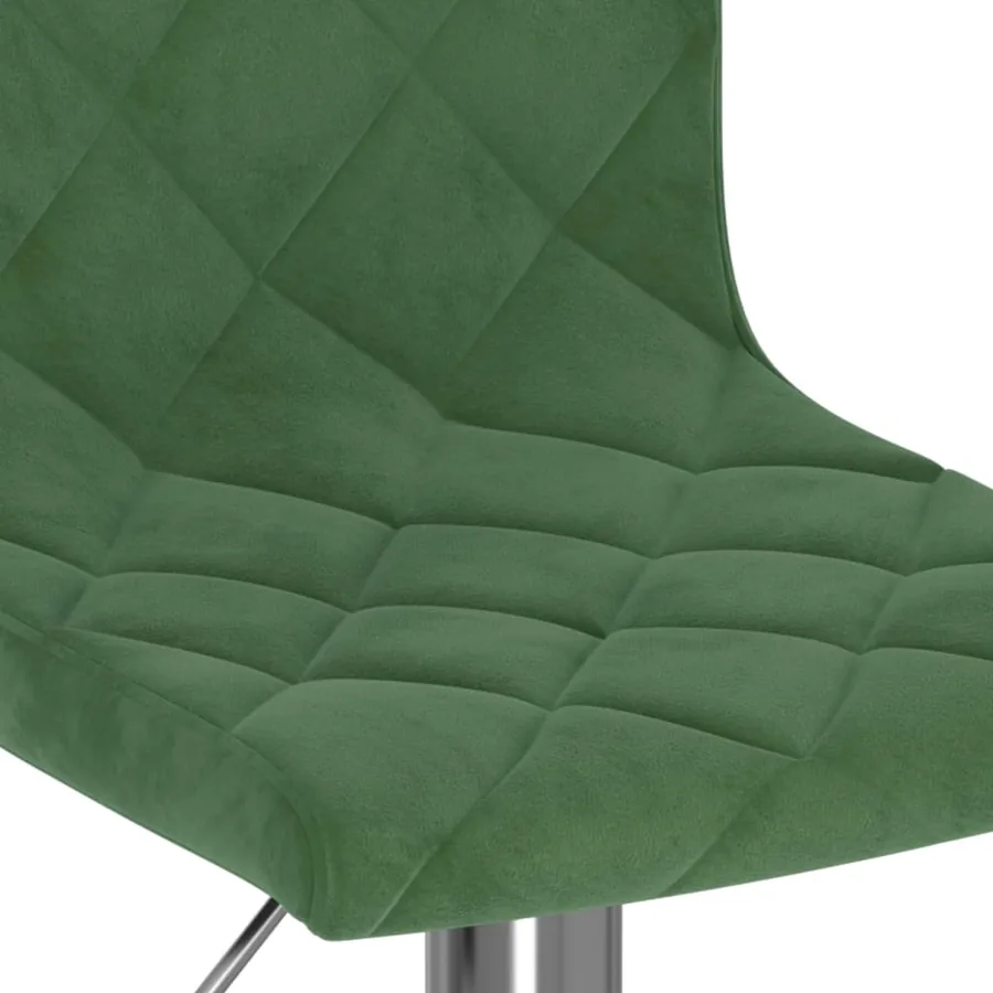 Tabourets de bar lot de 2 vert foncé velours - 8