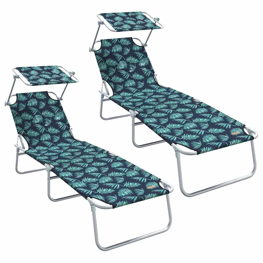 Transat 2 pcs Vert 58 x 188 x 77cm Polyester - 2