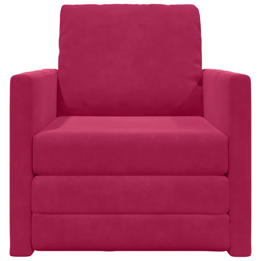 Canapé-Lit Bordeaux 74 x 77 x 81 cm Velours - 5
