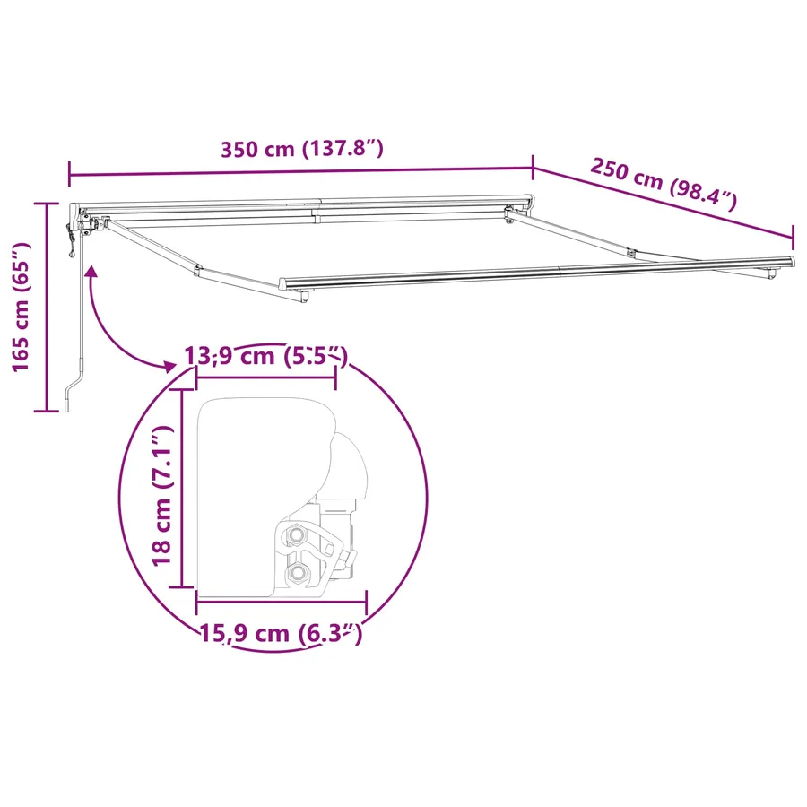 Cadre d'auvent Multicolore 350 x 250 cm - 13