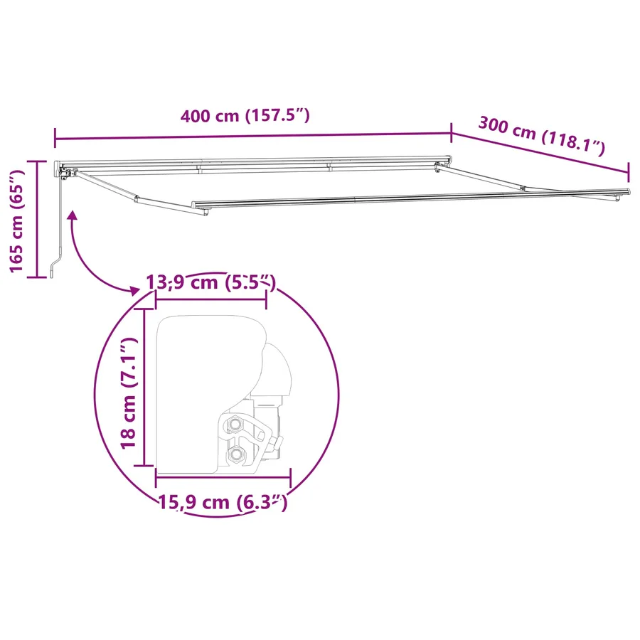 Cadre d'auvent Multicolore 400 × 300 cm - 8