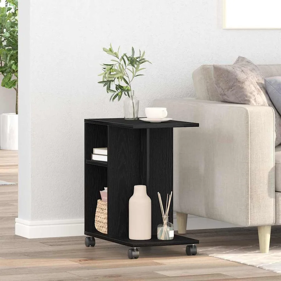 Table d'appoint Chêne noir 50 x 30 x 55 cm Bois d'ingénierie - 4