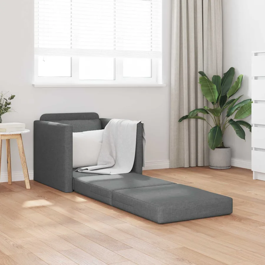 Canapé-Lit 60cm Gris foncé tissu