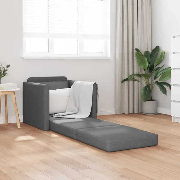 Canapé-Lit 60cm Gris foncé tissu
