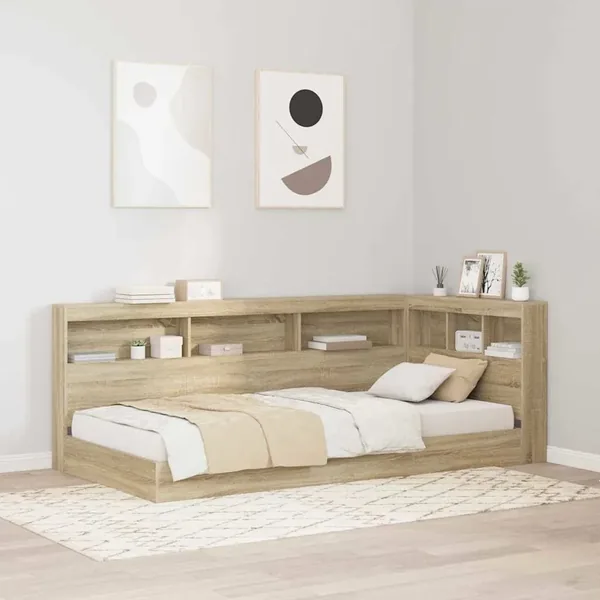 Lit Bibliothèque Chêne Sonoma 75 x 190 cm Bois d'ingénierie