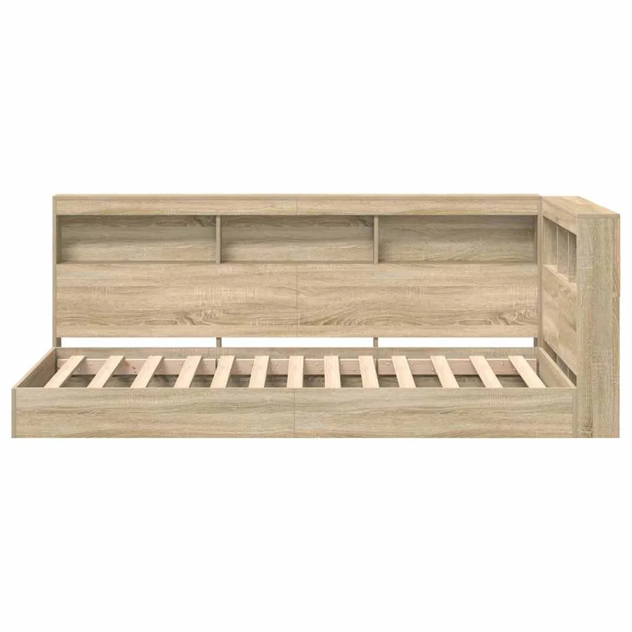 Lit Bibliothèque Chêne Sonoma 75 x 190 cm Bois d'ingénierie - 6