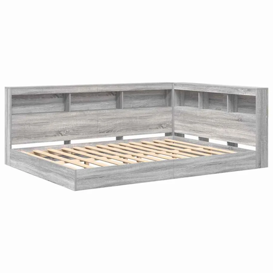 Lit Bibliothèque Sonoma gris 160 x 200 cm Bois d'ingénierie - 4