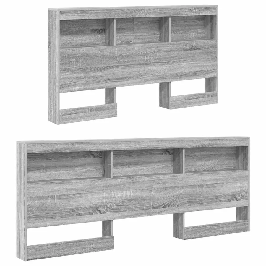 Lit Bibliothèque Sonoma gris 160 x 200 cm Bois d'ingénierie - 6