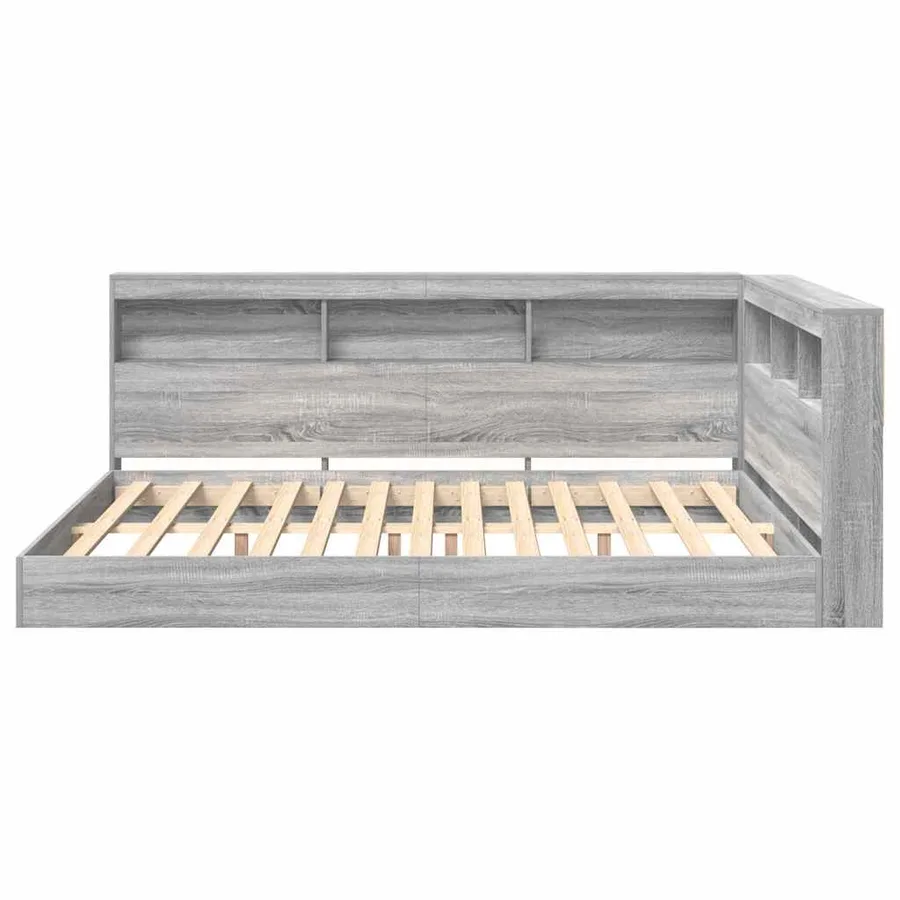 Lit Bibliothèque Sonoma gris 160 x 200 cm Bois d'ingénierie - 7