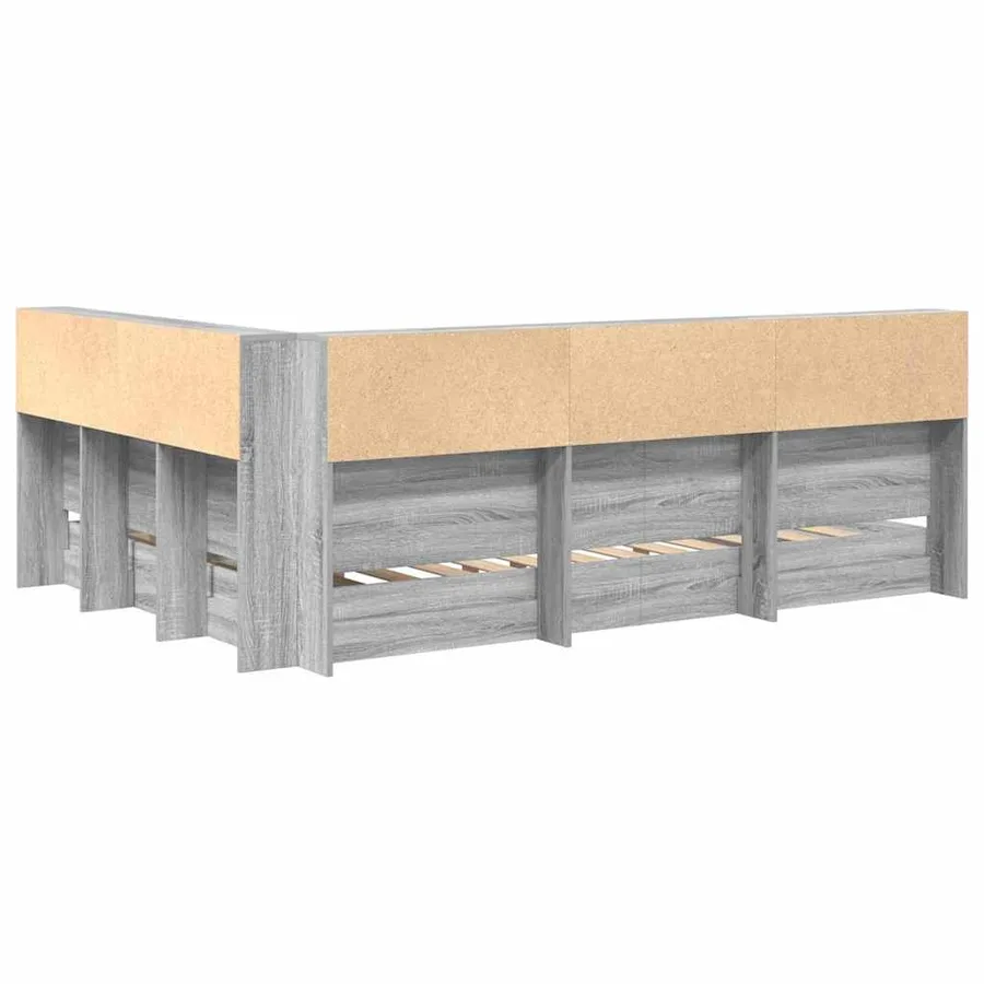 Lit Bibliothèque Sonoma gris 160 x 200 cm Bois d'ingénierie - 9