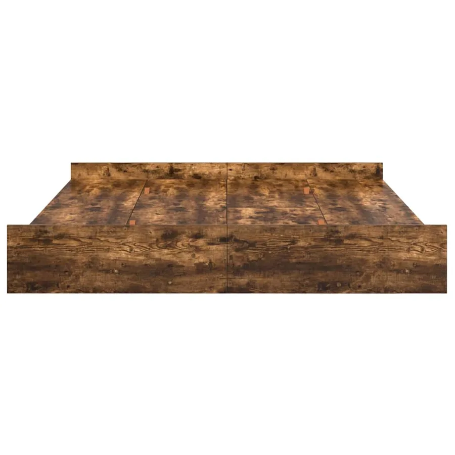 Cadre de lit avec rangement avec tiroir Chêne fumé 200 x 200 cm - 6