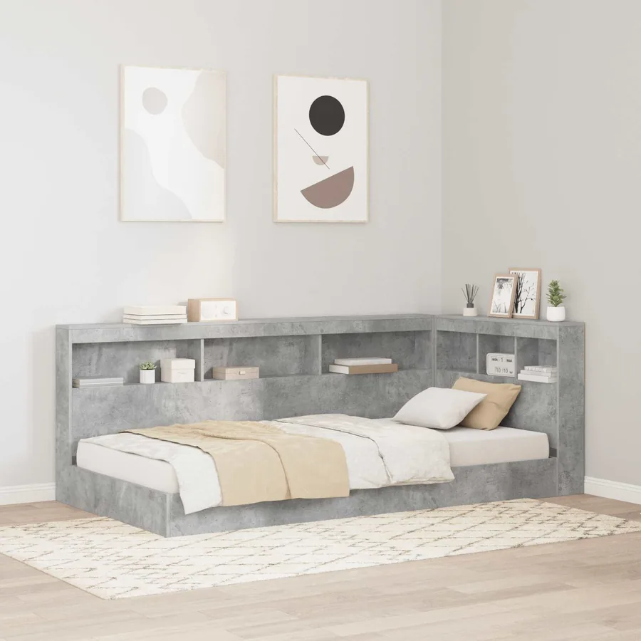 Tête de lit de rangement Gris béton 75 cm Bois d'ingénierie