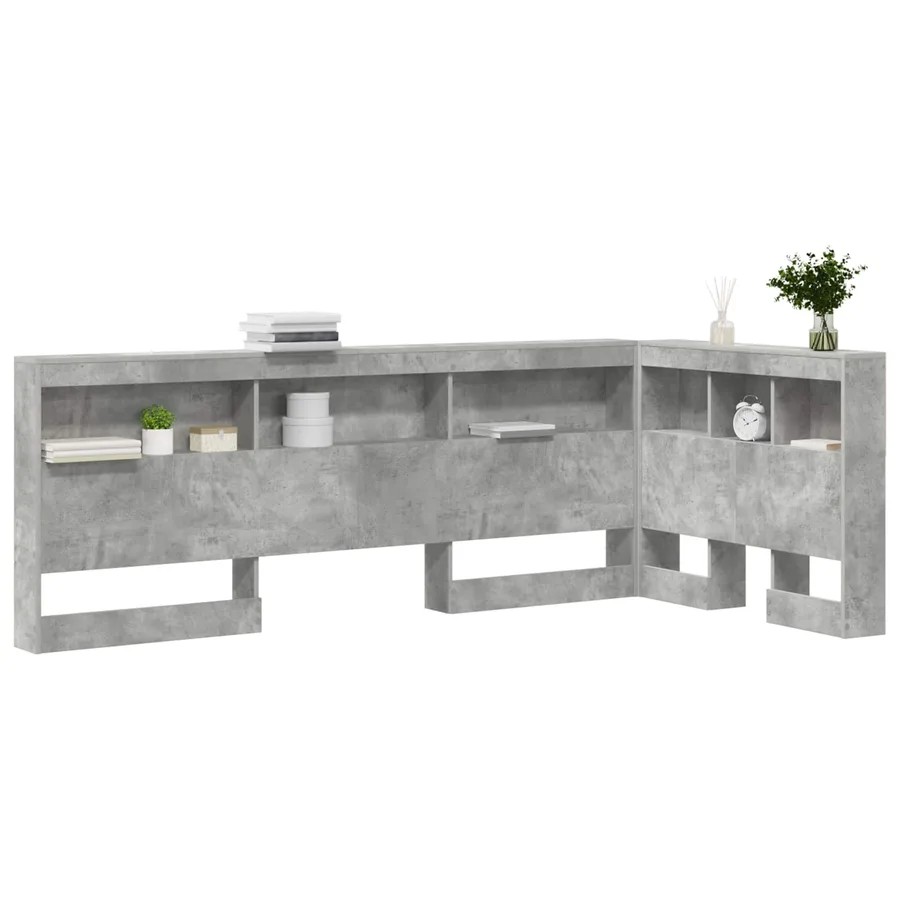 Tête de lit de rangement Gris béton 75 cm Bois d'ingénierie - 3