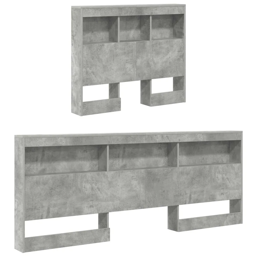 Tête de lit de rangement Gris béton 75 cm Bois d'ingénierie - 5
