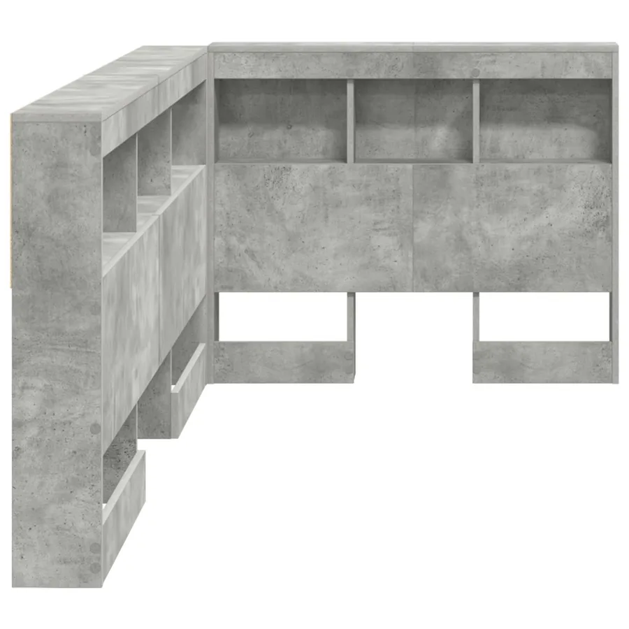 Tête de lit de rangement Gris béton 75 cm Bois d'ingénierie - 6