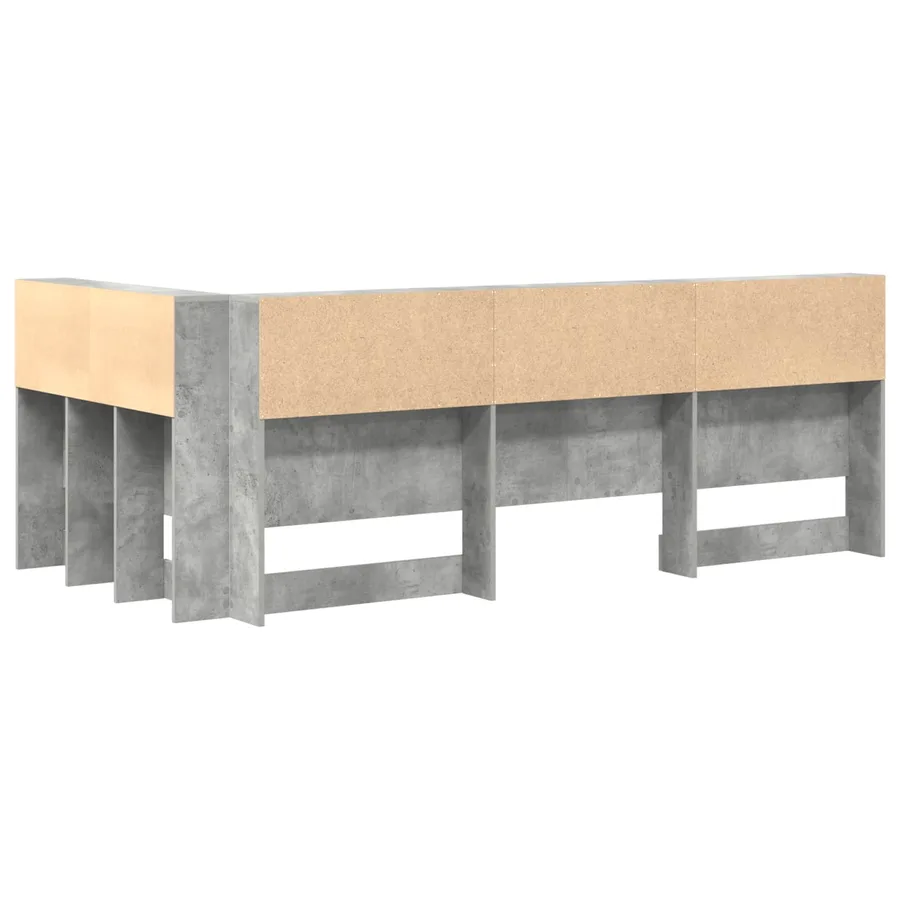 Tête de lit de rangement Gris béton 75 cm Bois d'ingénierie - 7