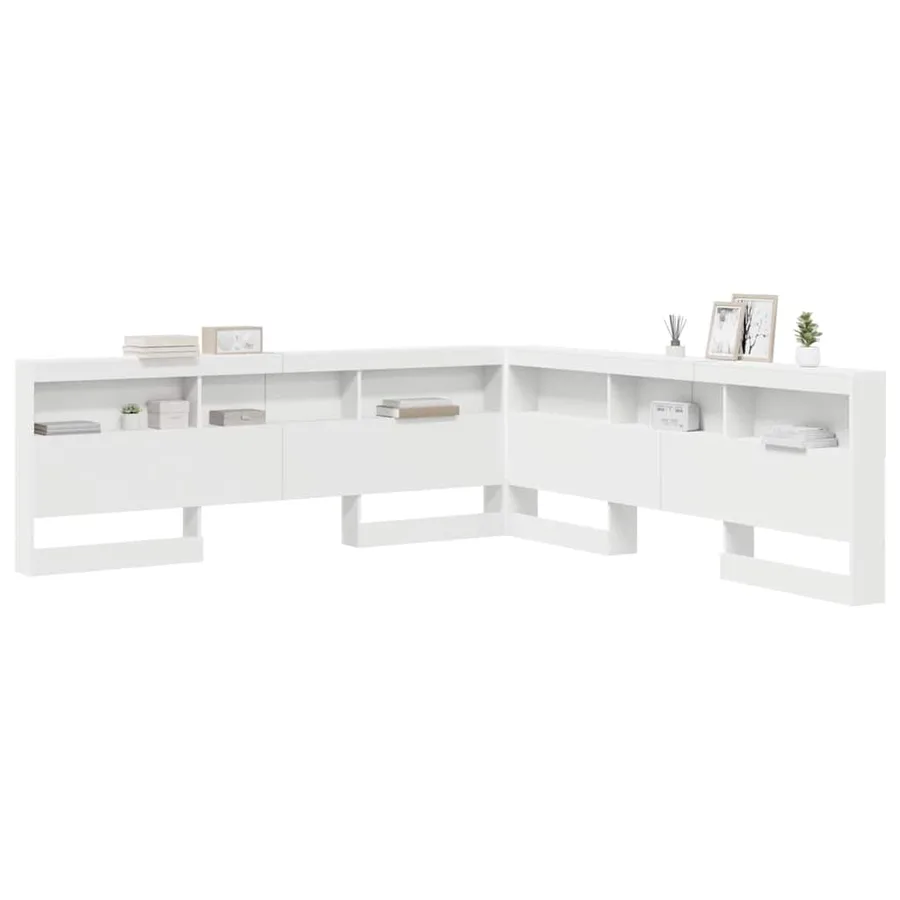 Tête de lit de rangement Blanc 180 cm Bois d'ingénierie - 3