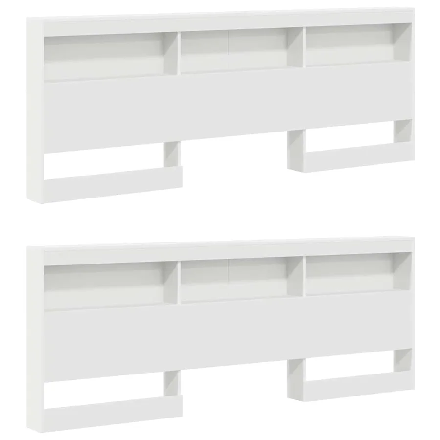Tête de lit de rangement Blanc 180 cm Bois d'ingénierie - 5