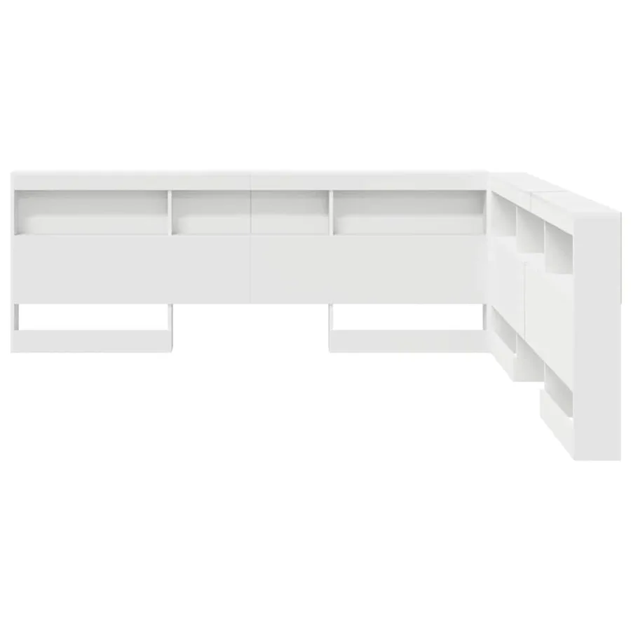 Tête de lit de rangement Blanc 180 cm Bois d'ingénierie - 6