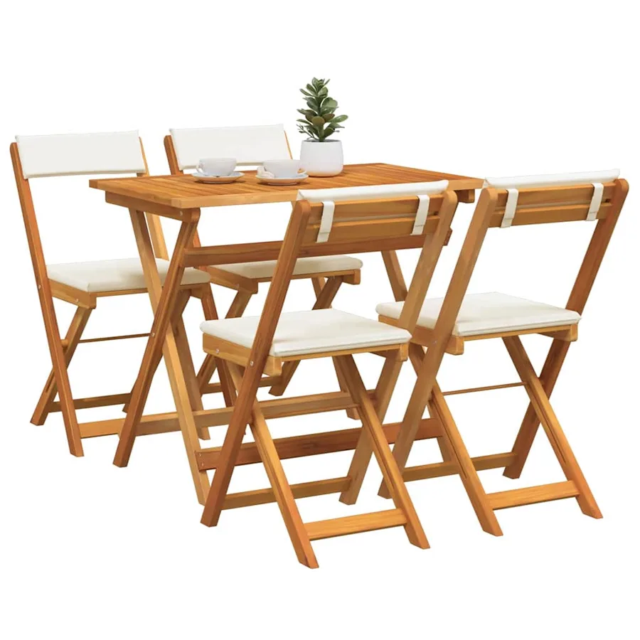 Ensemble bistrot 5 pcs Huile Naturelle Bois d'Acacia Massif - 3