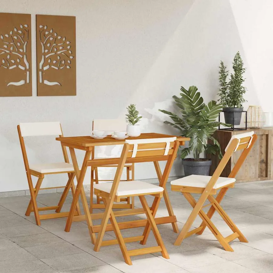 Ensemble bistrot 5 pcs Huile Naturelle Bois d'Acacia Massif - 4