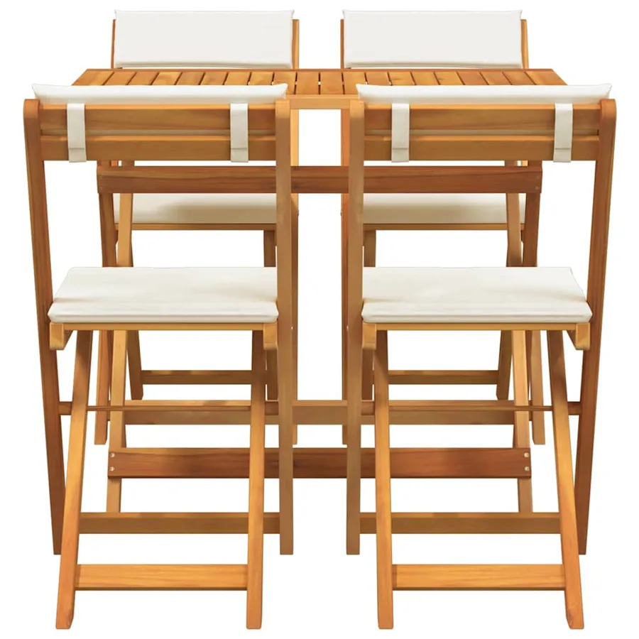 Ensemble bistrot 5 pcs Huile Naturelle Bois d'Acacia Massif - 7
