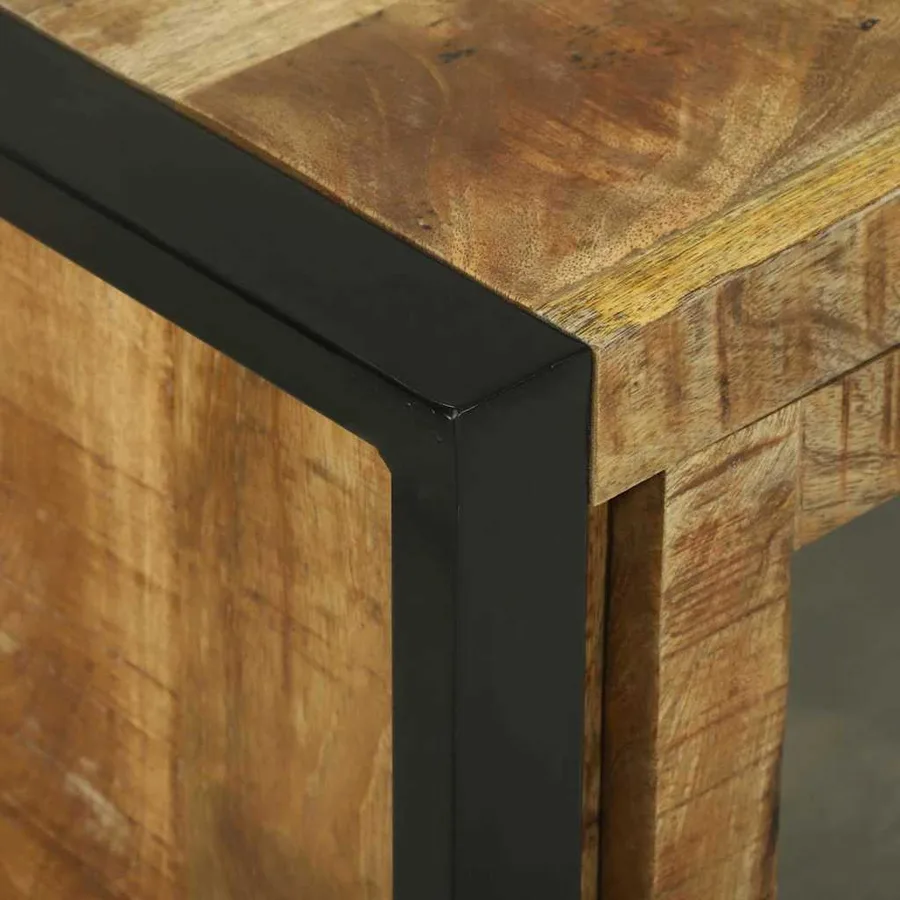 Armoire de salle de bain Marron Bois de mangue massif - 8