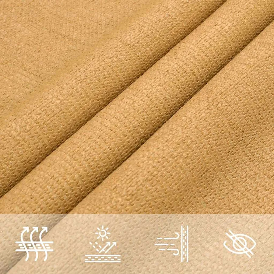 Voile d'ombrage 160 g/m² triangulaire sable 6x6x6 m PEHD - 8