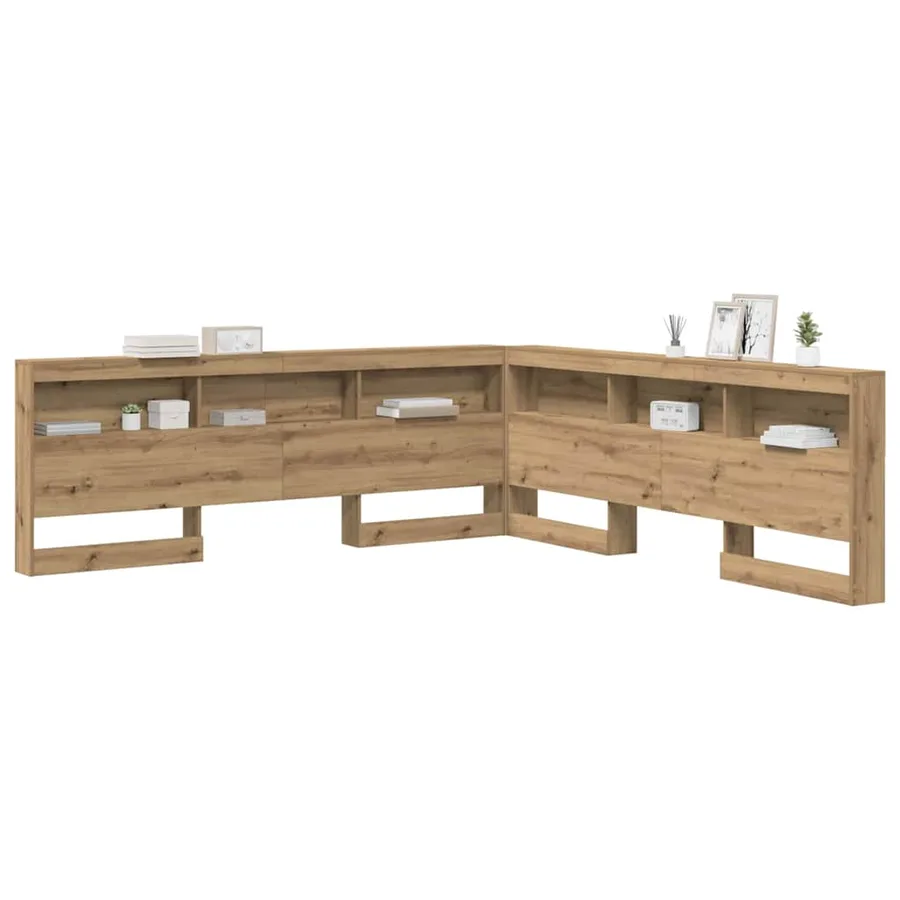 Tête de lit de rangement Chêne artisanal Bois d'ingénierie - 3
