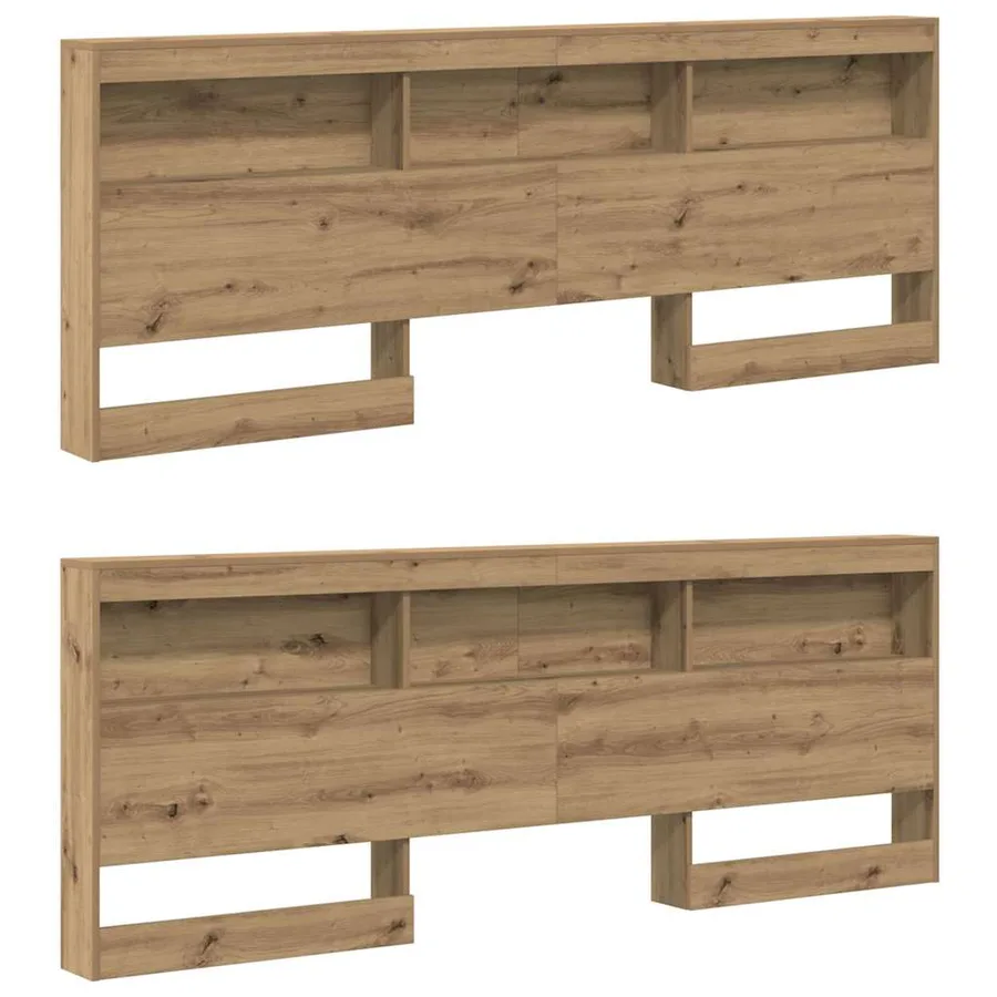 Tête de lit de rangement Chêne artisanal Bois d'ingénierie - 5