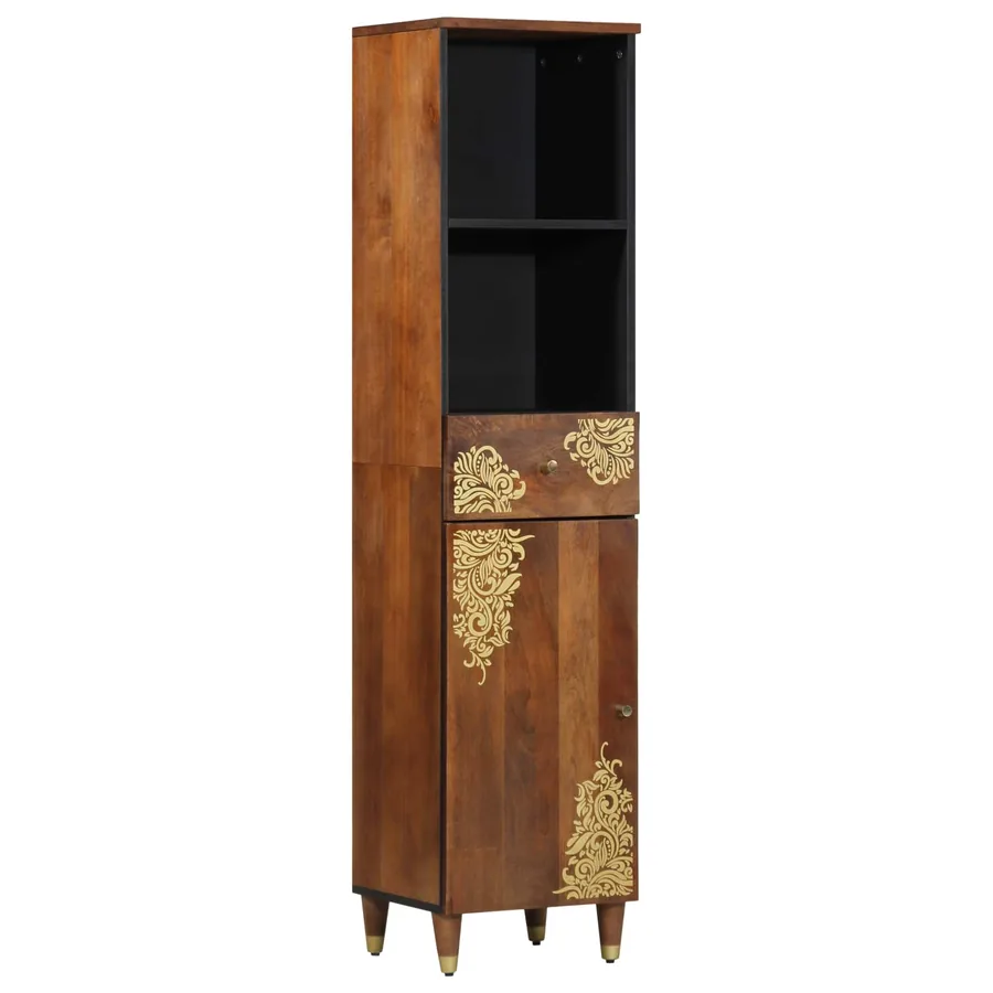 Armoire de salle de bain marron miel 38 x 33 x 160 cm