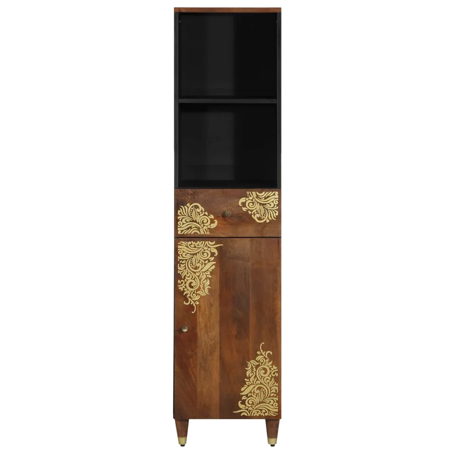 Armoire de salle de bain marron miel 38 x 33 x 160 cm - 3