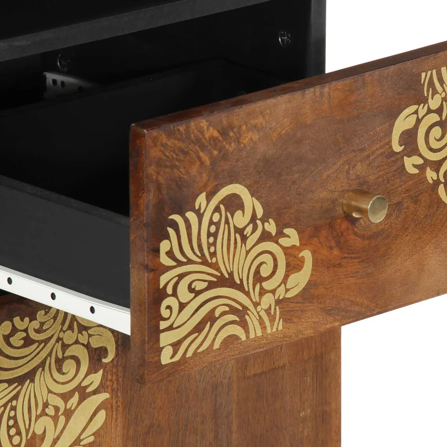 Armoire de salle de bain marron miel 38 x 33 x 160 cm - 7
