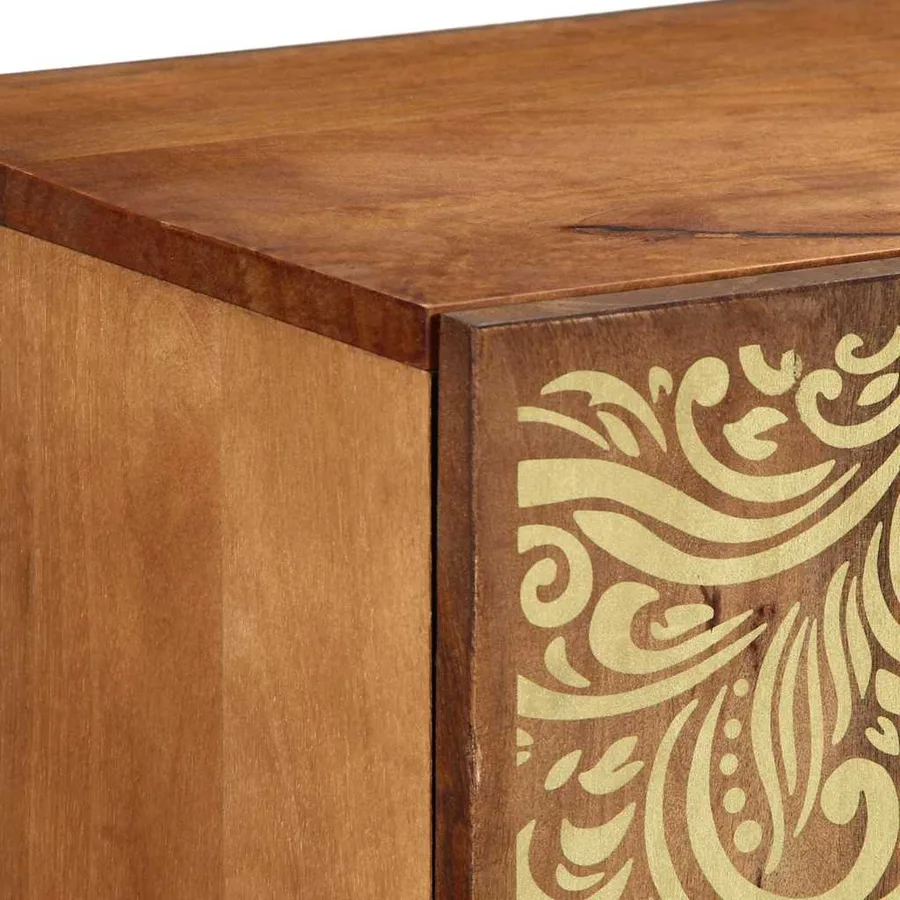 Buffet avec porte Marron 90 x 33 x 75 cm Bois de mangue massif - 6