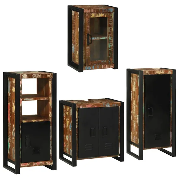 Ensemble de mobilier de salle de bain 4 pcs Bois massif recyclé