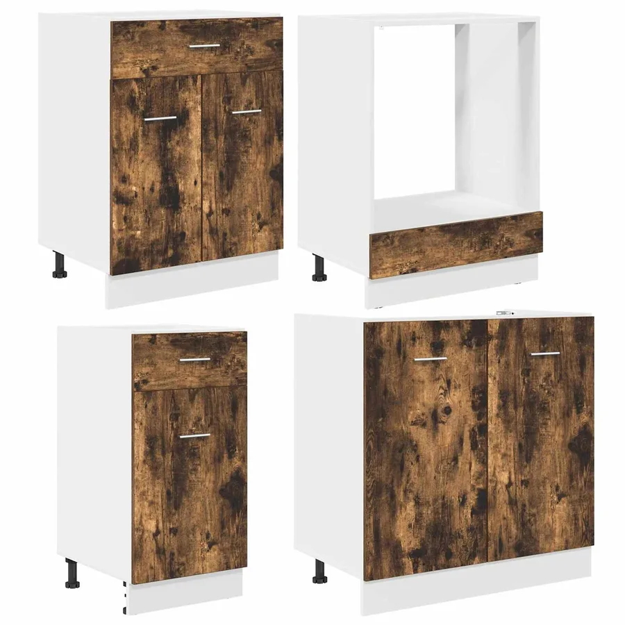 Ensemble de meubles de cuisine avec porte Lyon 8 pcs Chêne fumé - 4