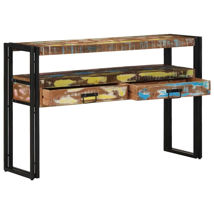Table console Multicolore 120 x 33 x 75 cm Bois Recyclé Solide - 2