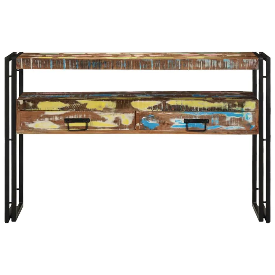 Table console Multicolore 120 x 33 x 75 cm Bois Recyclé Solide - 5