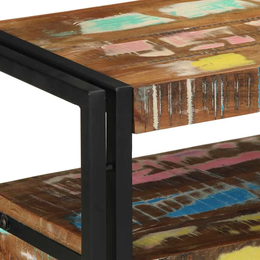 Table console Multicolore 120 x 33 x 75 cm Bois Recyclé Solide - 8